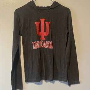 Adidas Girls Large (14) IU Hooded Long Sleeve T Shirt. Good condition. Hoosiers!
